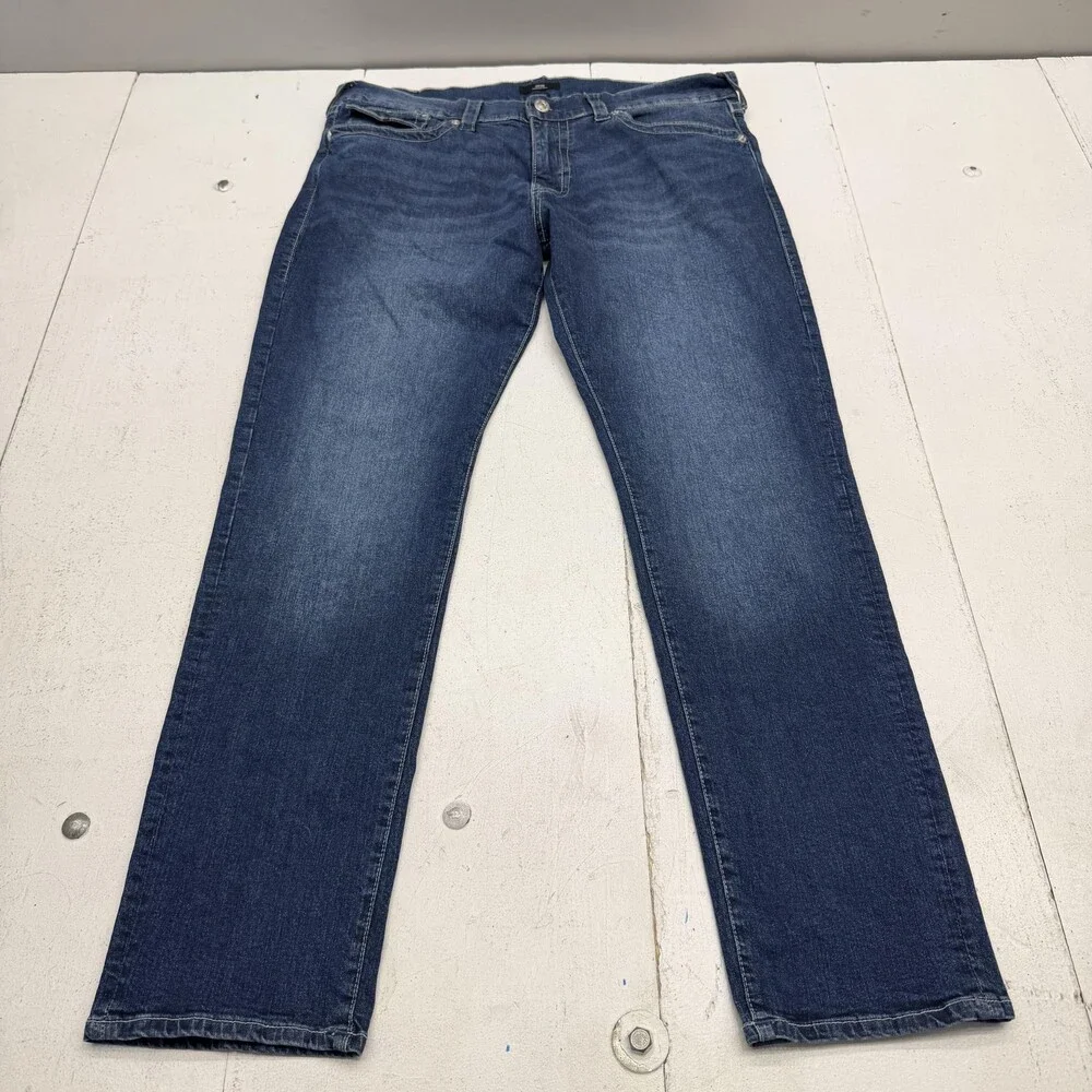 True Religion Geno Relaxed Slim Jeans Mens 36x32 Blue Medium Wash Denim Pants